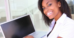 African Business Woman with Computer